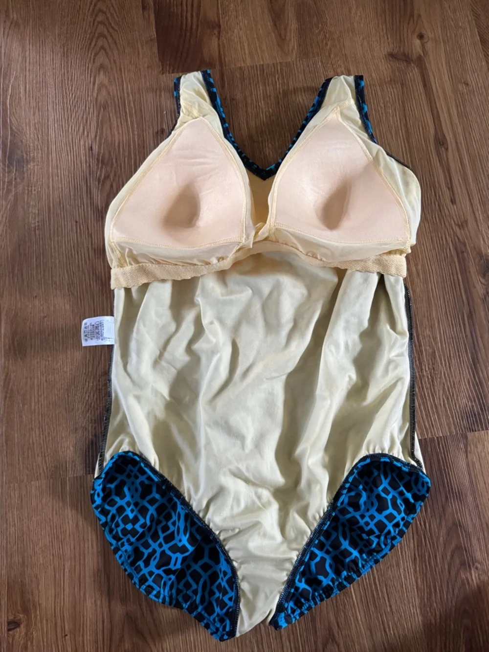 Lands' End Blue & Black Geometric Woman’s One-Piece Swimsuit 18W
